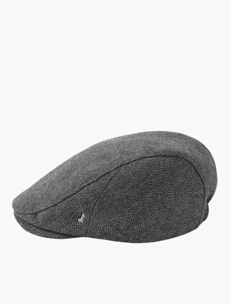 MyRunway | Shop Polo Charcoal Herringbone Ivy Hat for Men from